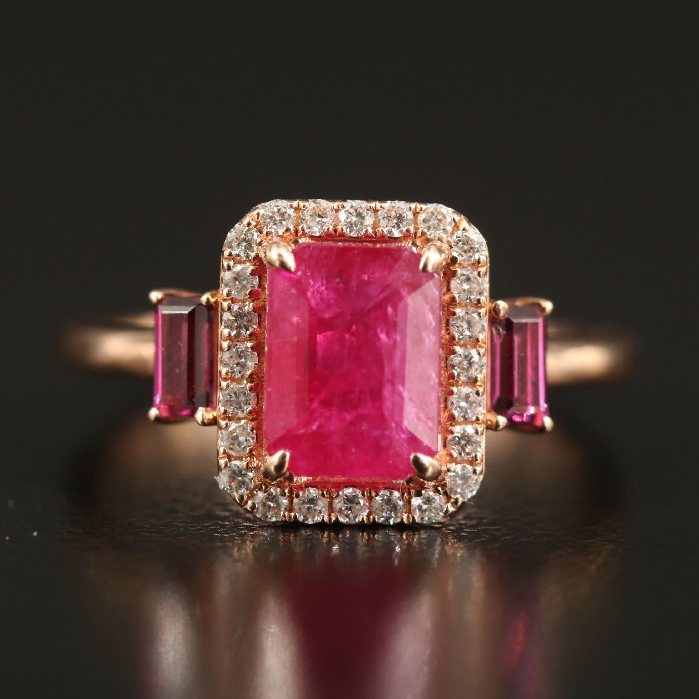 For Sale:  18K Gold 1.72 Carat Natural Ruby Diamond Antique Art Deco Style Engagement Ring 8