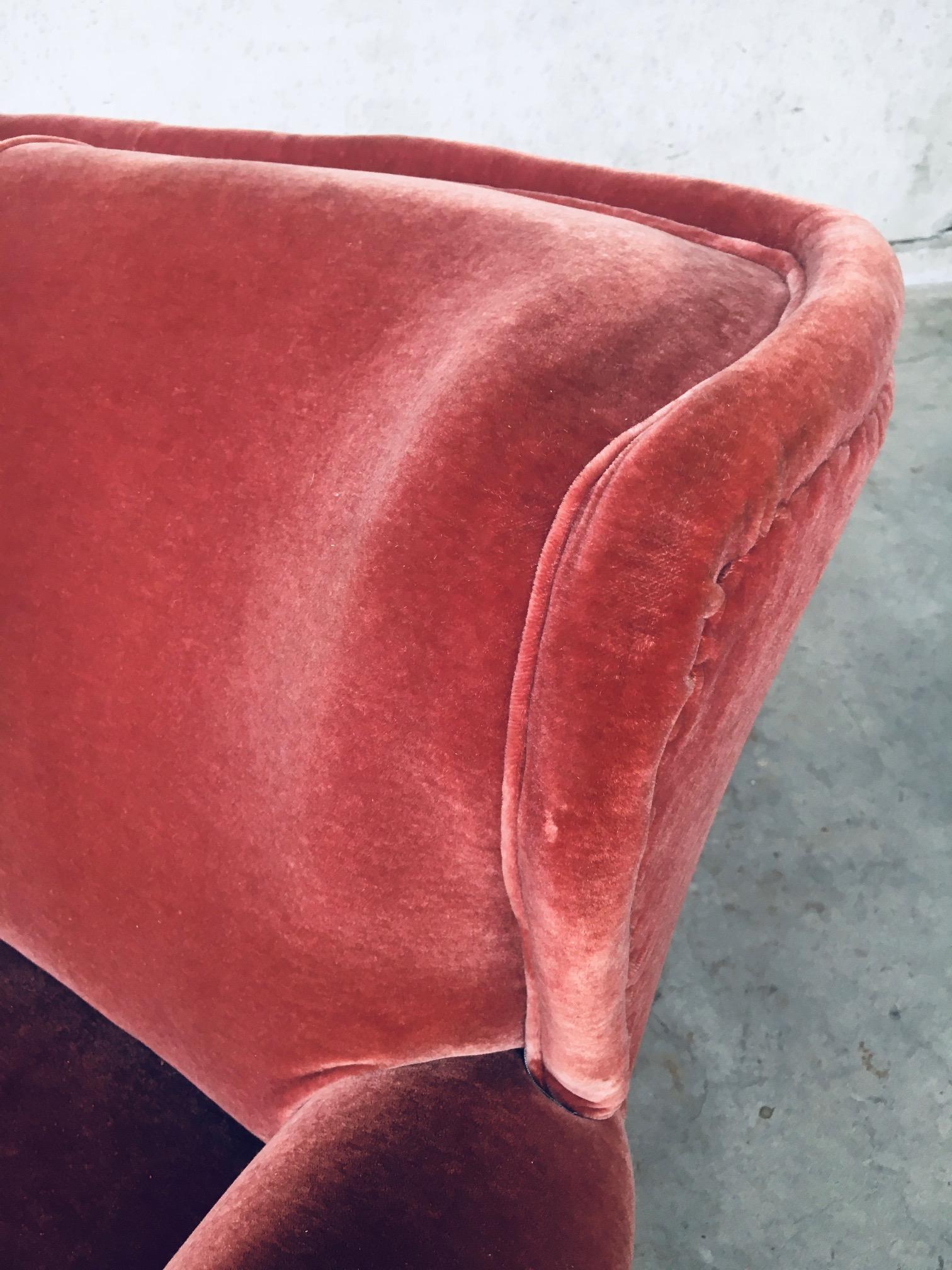 Art Deco Pink Velvet 3 Seat Sofa W Fringe, Italy, 1930's 11