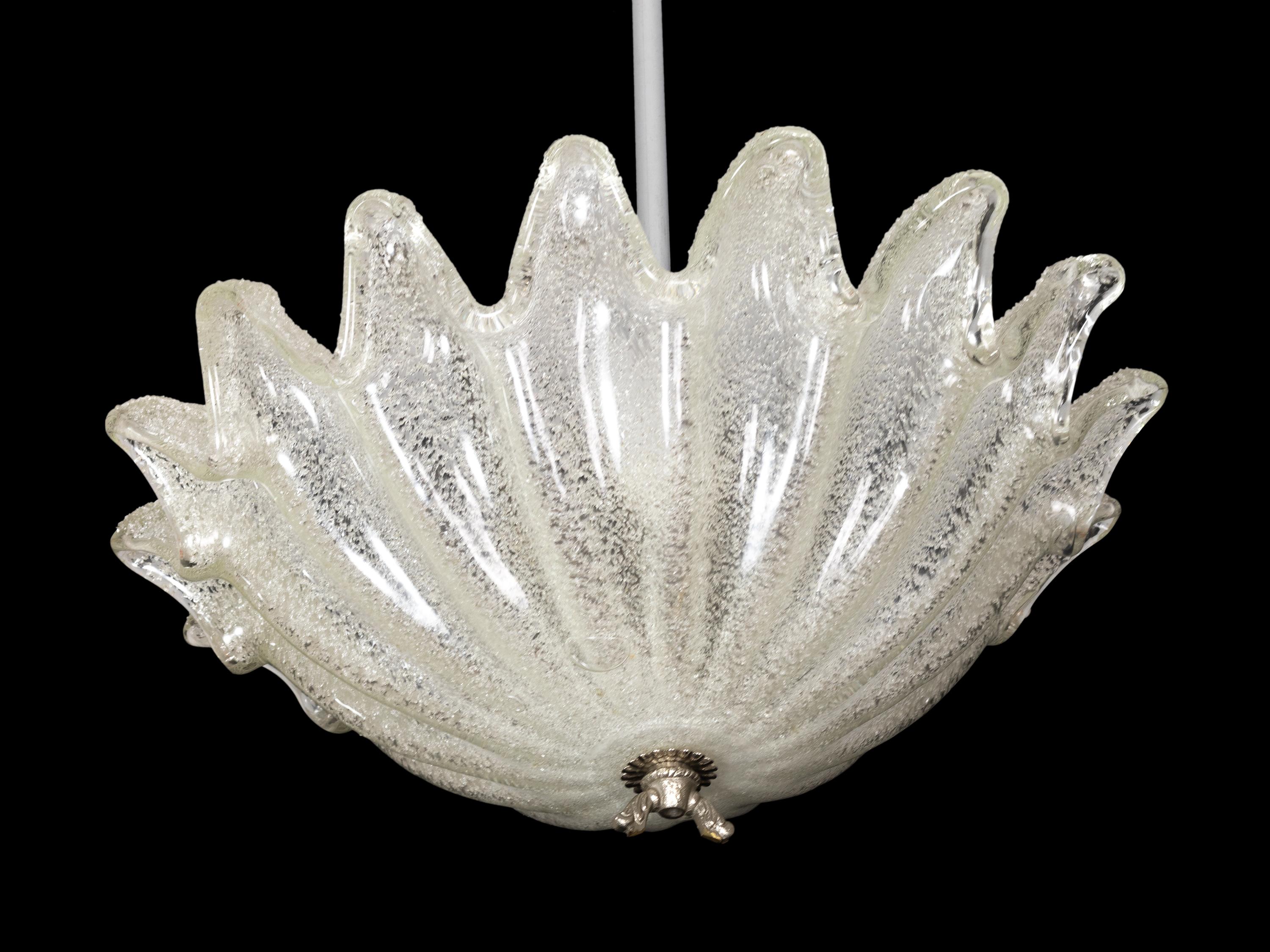 Art-déco-Deckenleuchte Plafond aus Glas im Murano-Stil, 20. Jahrhundert (Französisch) im Angebot