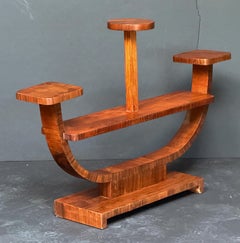 Art Deco Plant Stand or Etagere of Figured Walnut from Italy