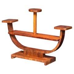 Art Deco Plant Stand or Etagere of Figured Walnut from Italy