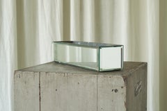 Pflanzgefäß im Art déco-Stil aus facettiertem Spiegelglas, Belgien, 1930er Jahre