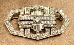 Art Deco Plaque Brooch Diamond Platinum