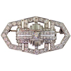 Art Deco Plaque Brooch Diamond Platinum