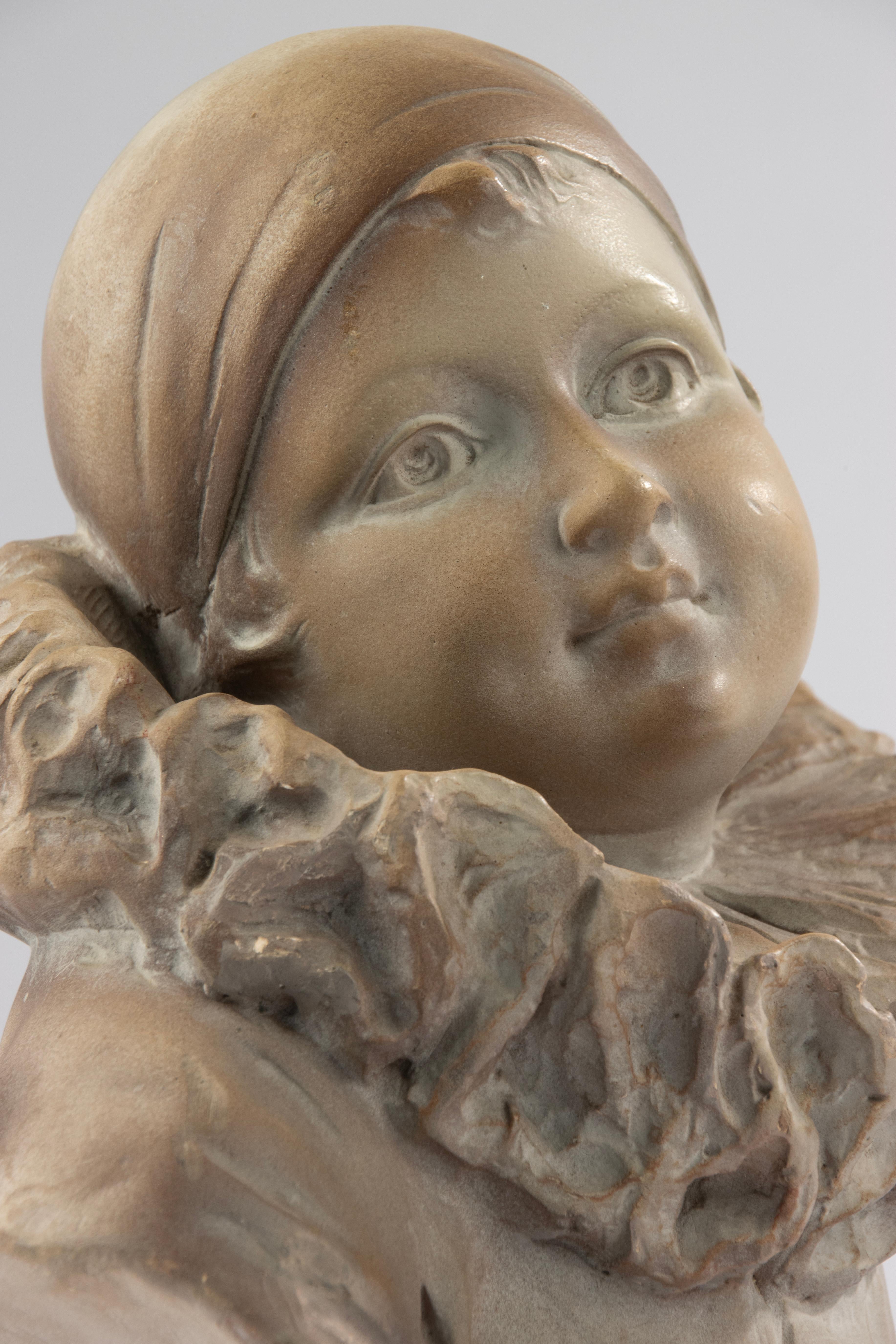 Busto in gesso di un giovane Pierrot in stile Art Déco -  Giuseppe Carli in vendita 6