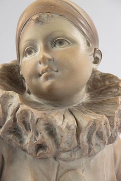 Buste en plâtre Art Déco d'un jeune Pierrot -  Giuseppe Carli