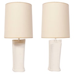 Art Deco Plaster Lamps 1940s Serge Roche Style Mid Century Modern Glamour