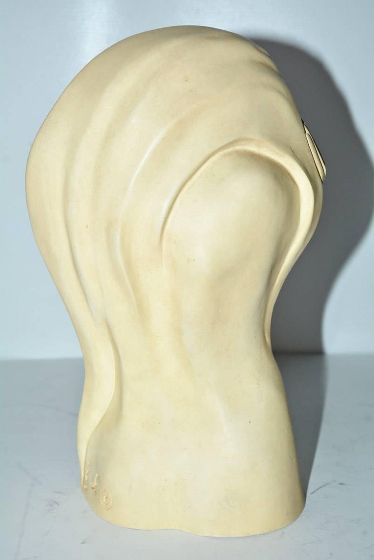 Art Deco Plaster or Stone Sculpture of Sleeping Lady In Fair Condition For Sale In Great Barrington, MA