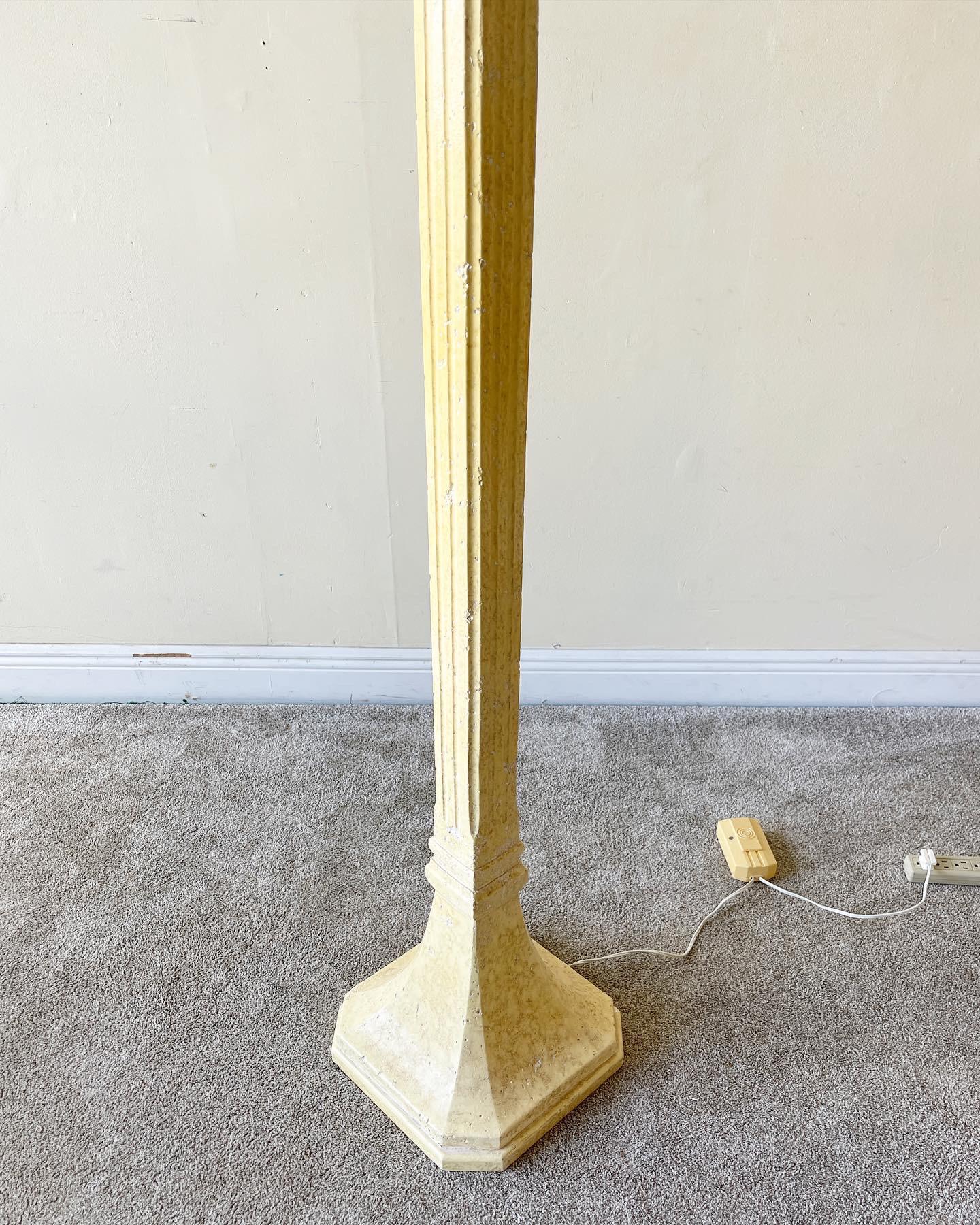 Art Deco Plaster Torchiere Floor Lamp For Sale 2