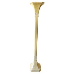 Art Deco Plaster Torchiere Floor Lamp