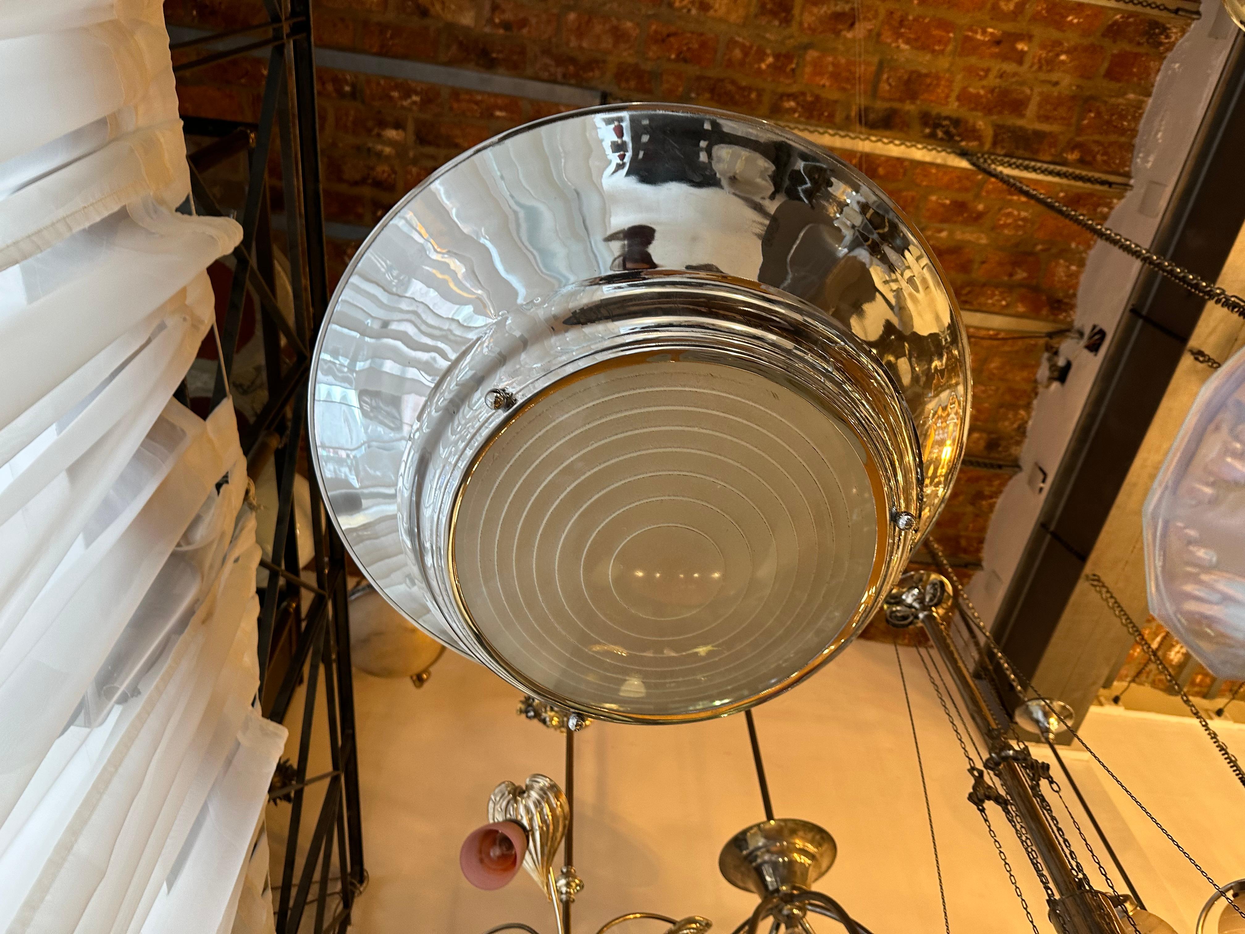 Art Deco  Plate in Chrome and glass, 1930, German For Sale 7