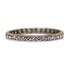 Art Deco Platinum 0.75 Carat Vintage Diamond Eternity Band, circa 1950s