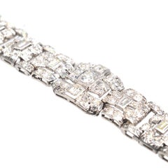 Art Deco Platinum 10 Carat Diamond Bracelet