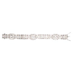 Art Deco Platinum 10 Carat Diamond Bracelet