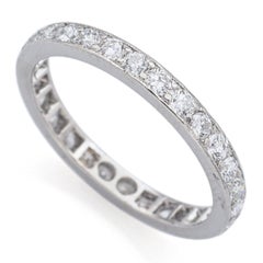 Art Deco Platinum 1.12tcw Euro Cut Diamond Diamond Eternity Band Ring