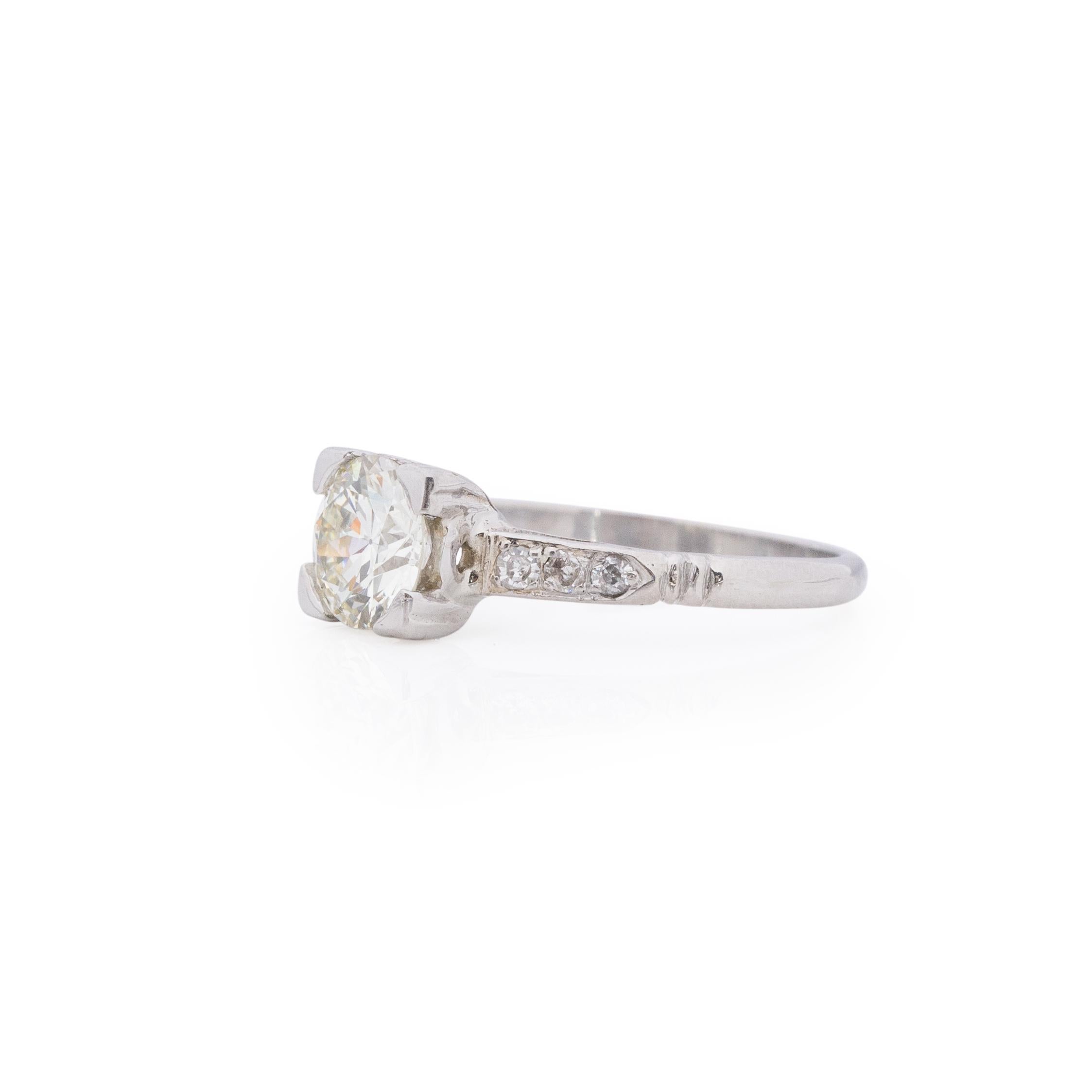 1.25 carat vintage art deco diamond engagement ring