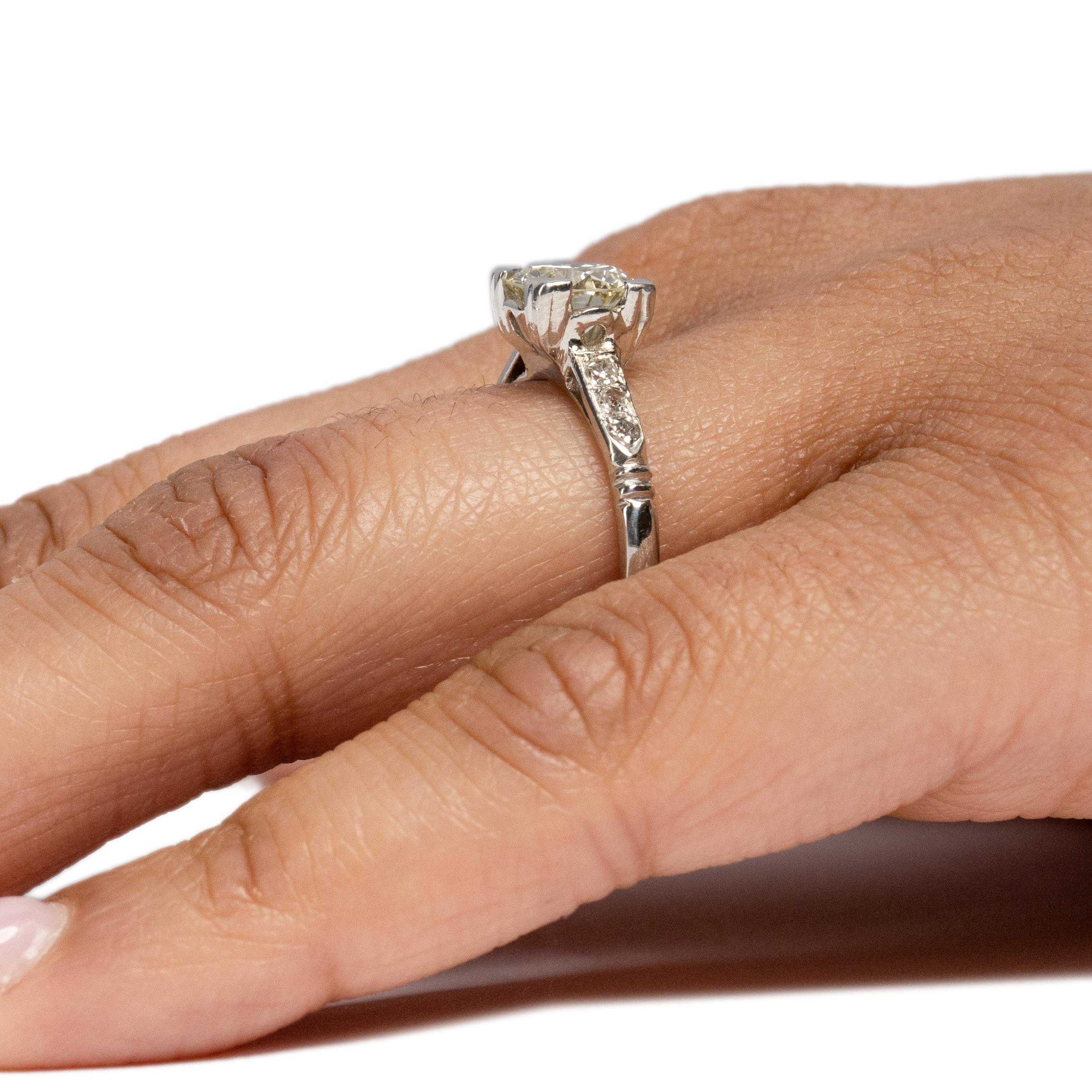 Women's Art Deco Platinum 1.25Ct Diamond Vintage Solitaire Engagement Ring