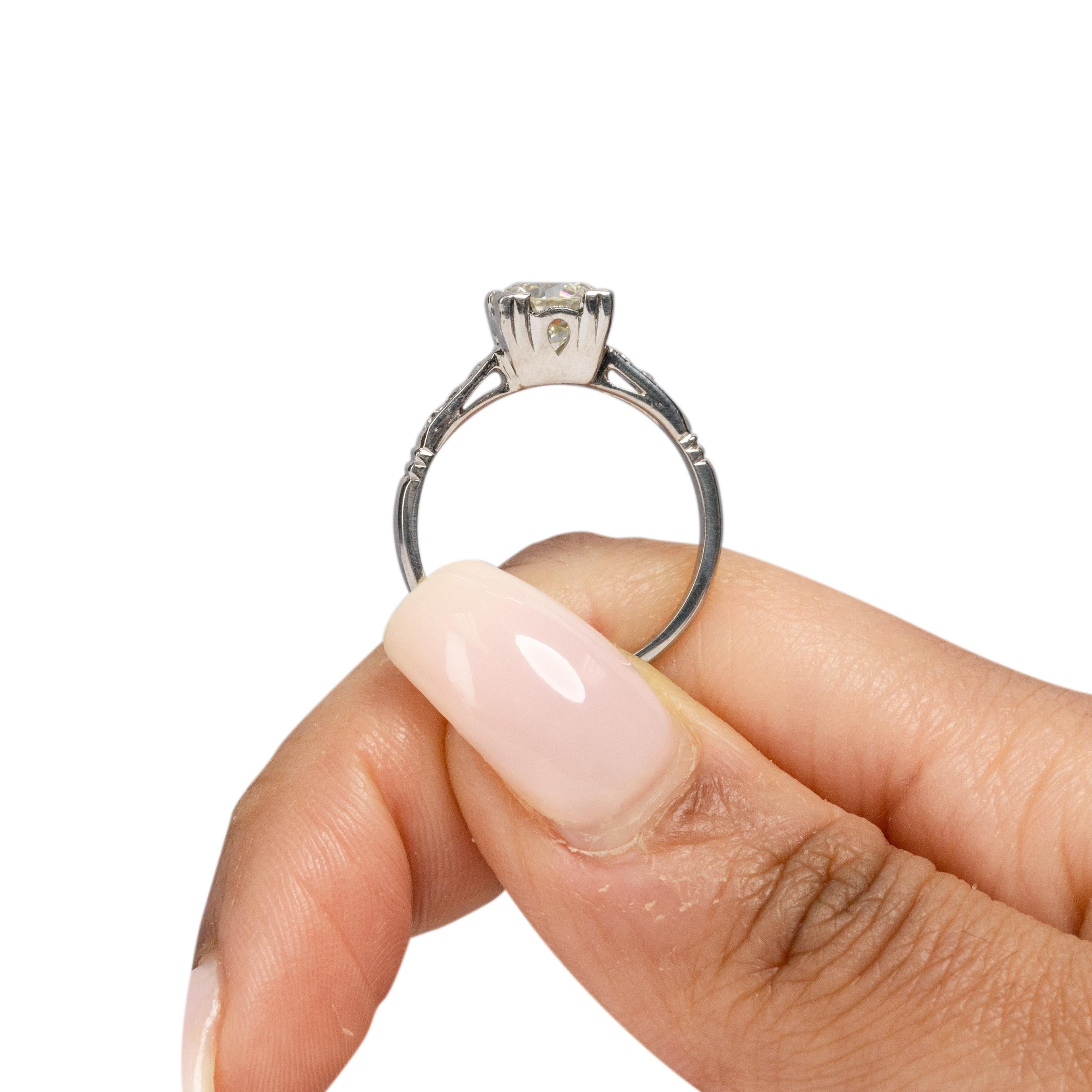 Art Deco Platinum 1.25Ct Diamond Vintage Solitaire Engagement Ring 1