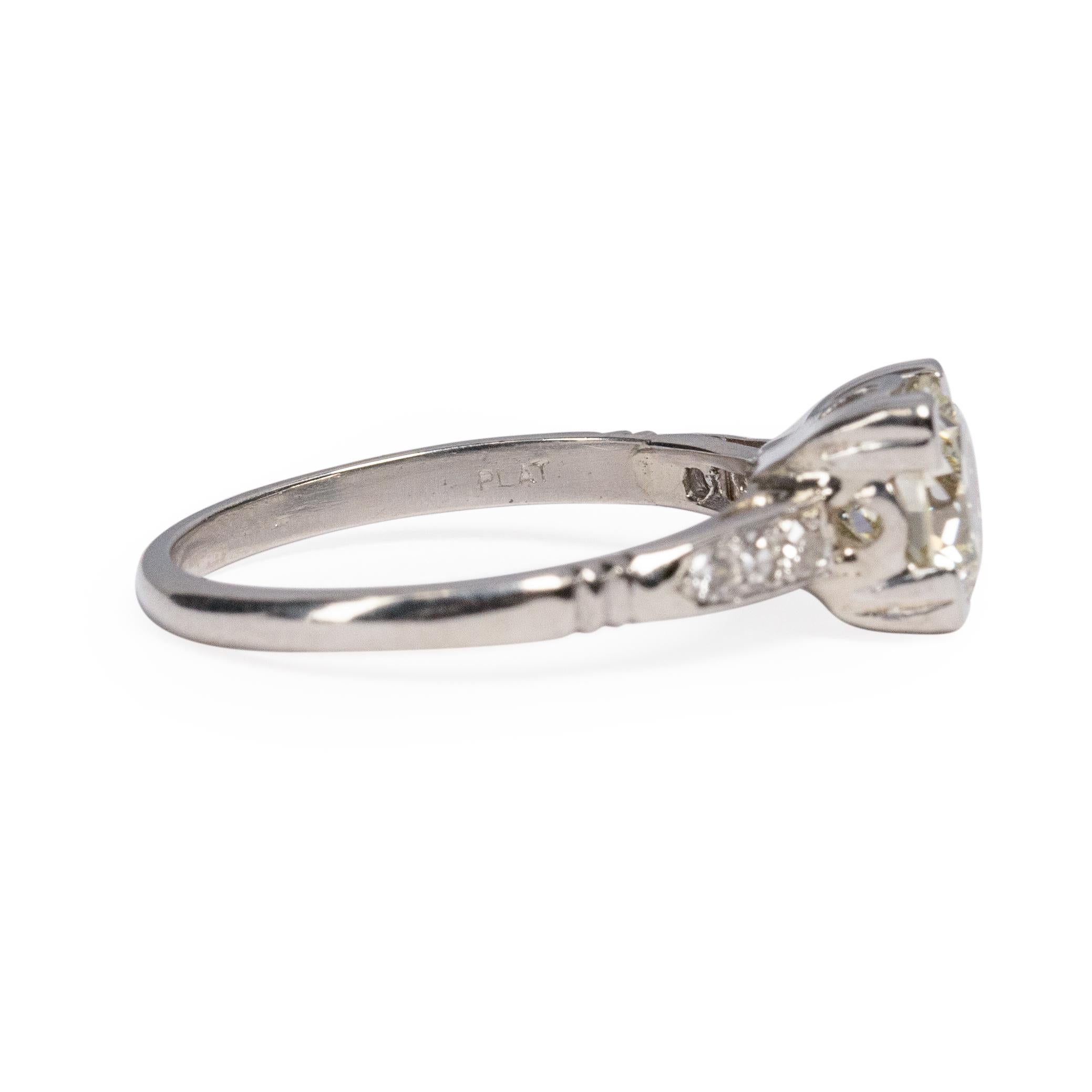 Art Deco Platinum 1.25Ct Diamond Vintage Solitaire Engagement Ring 2