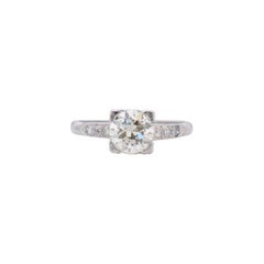 Art Deco Platinum 1.25Ct Diamond Vintage Solitaire Engagement Ring