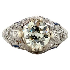 Antique Art Deco Platinum 1.31ct Diamond Ring GIA Report