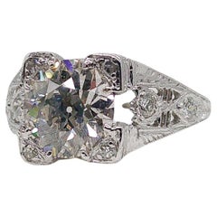 Art Deco Platinum 1.47ct Old European Diamond Ring