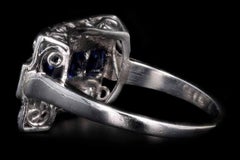 Art Deco Platinum 1.5 Carats in Total Synthetic Sapphire and Old European Cut