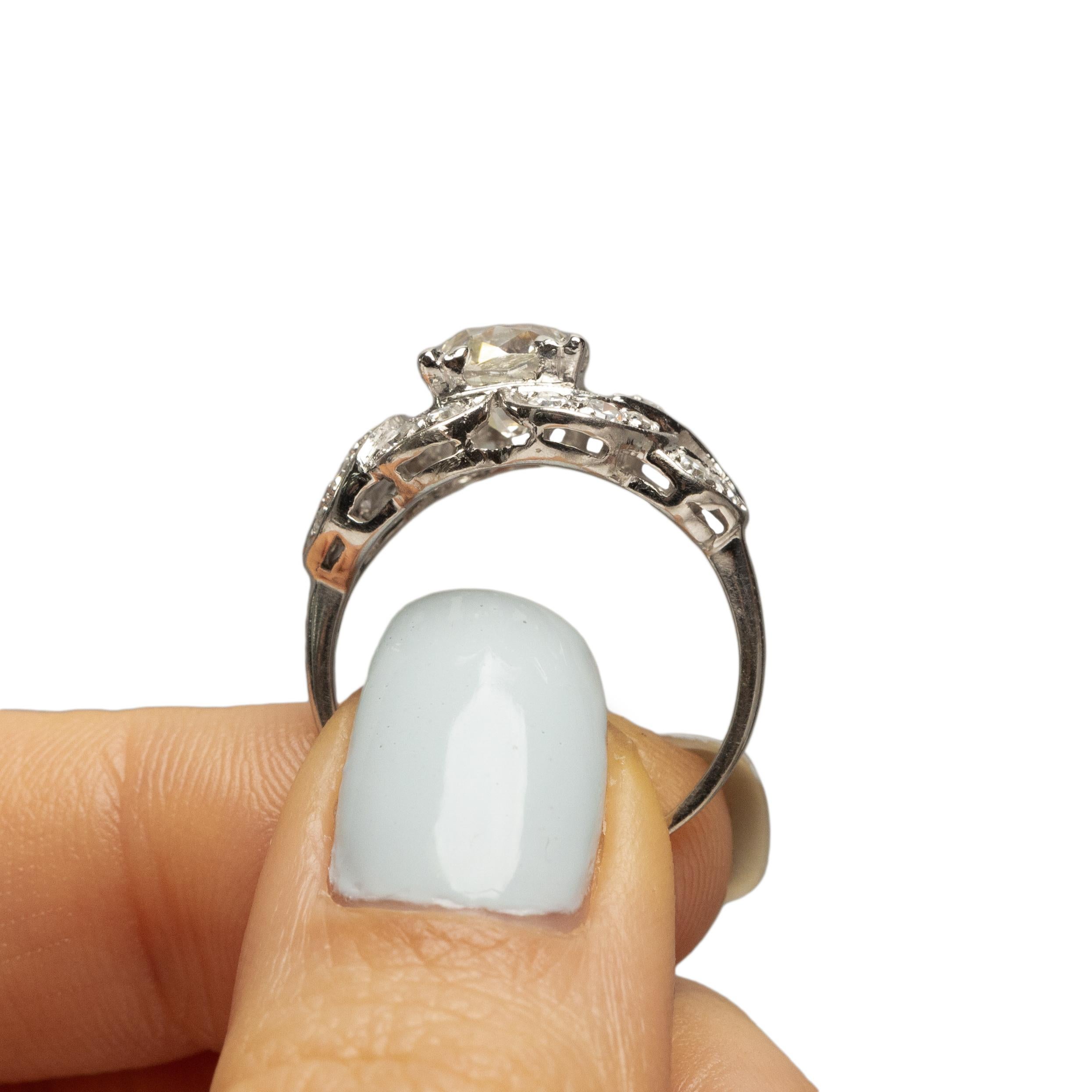 Vintage Art Deco Verlobungsring aus Platin mit 1,53 Karat Diamant im alten Minenschliff und Gliederdesign 3
