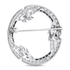 Art Deco Platinum 1.70ct Diamond and Sapphire Brooch MF34-020426