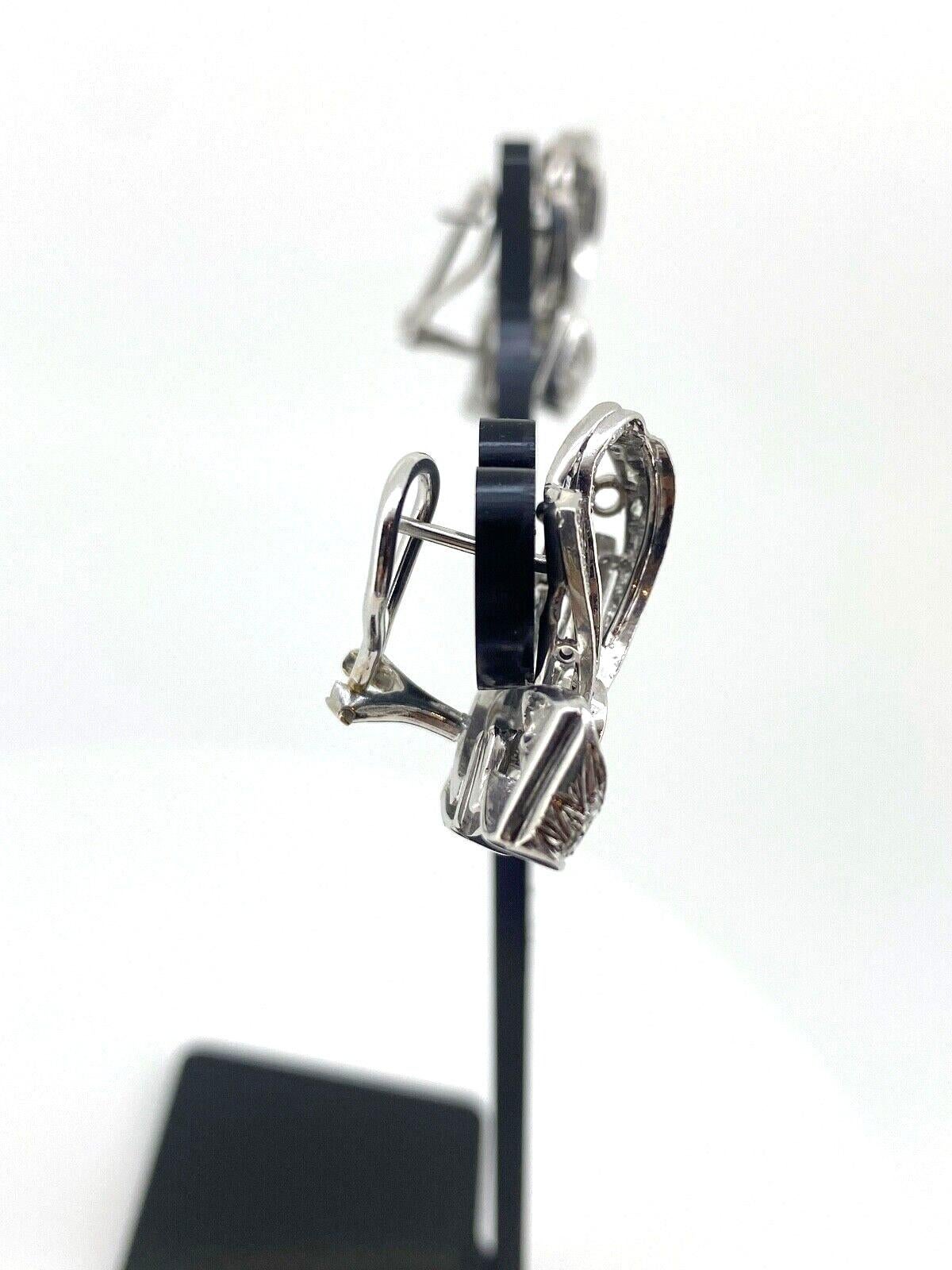 Art-Deco Platin 18K Gold & über 3,00 Karat Diamant-Cluster-Schleifen-Motiv-Ohrringe 3