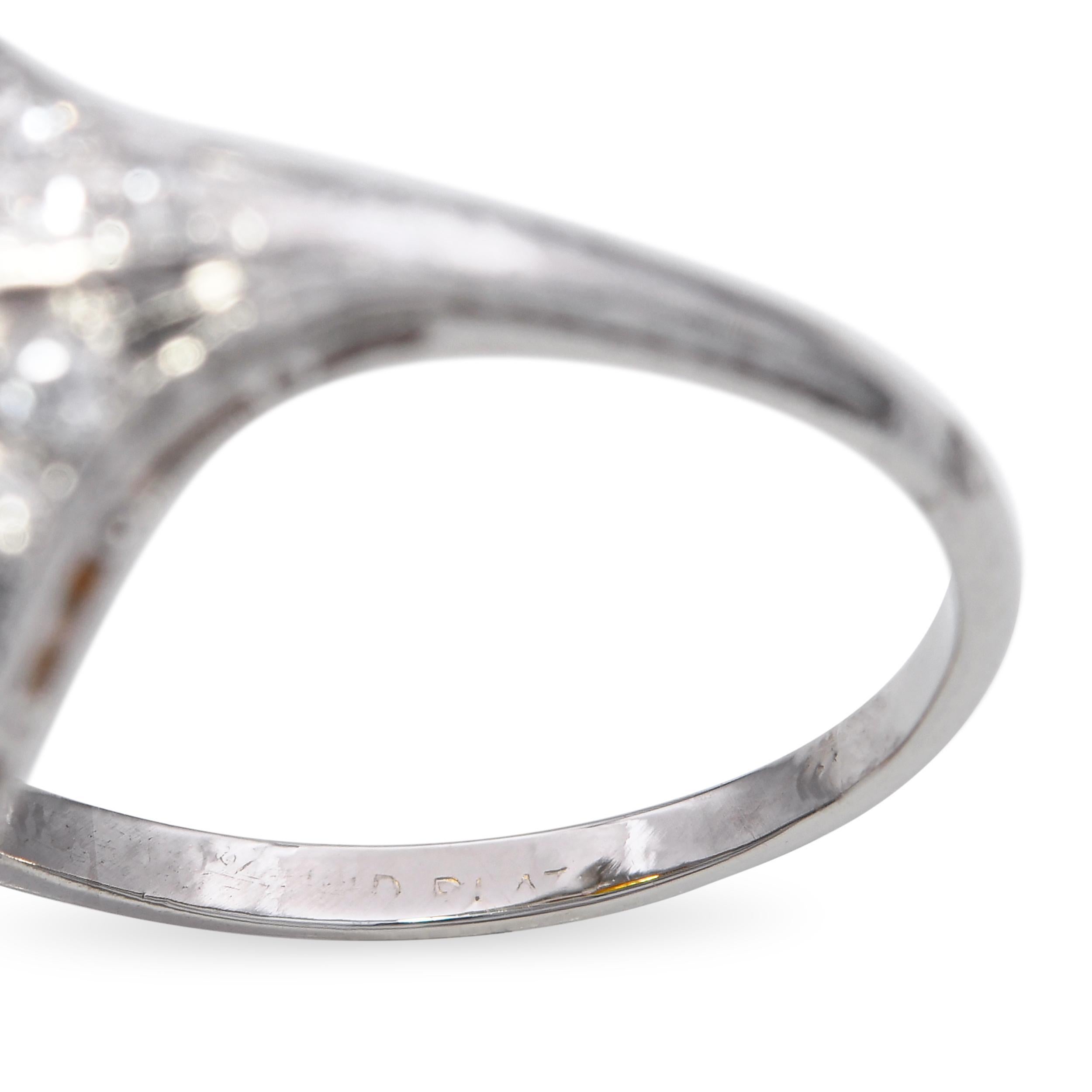 Anillo Art Decó de platino con zafiro naranja vivo de 2,12 ct y diamantes de 0,45 qt en venta 2