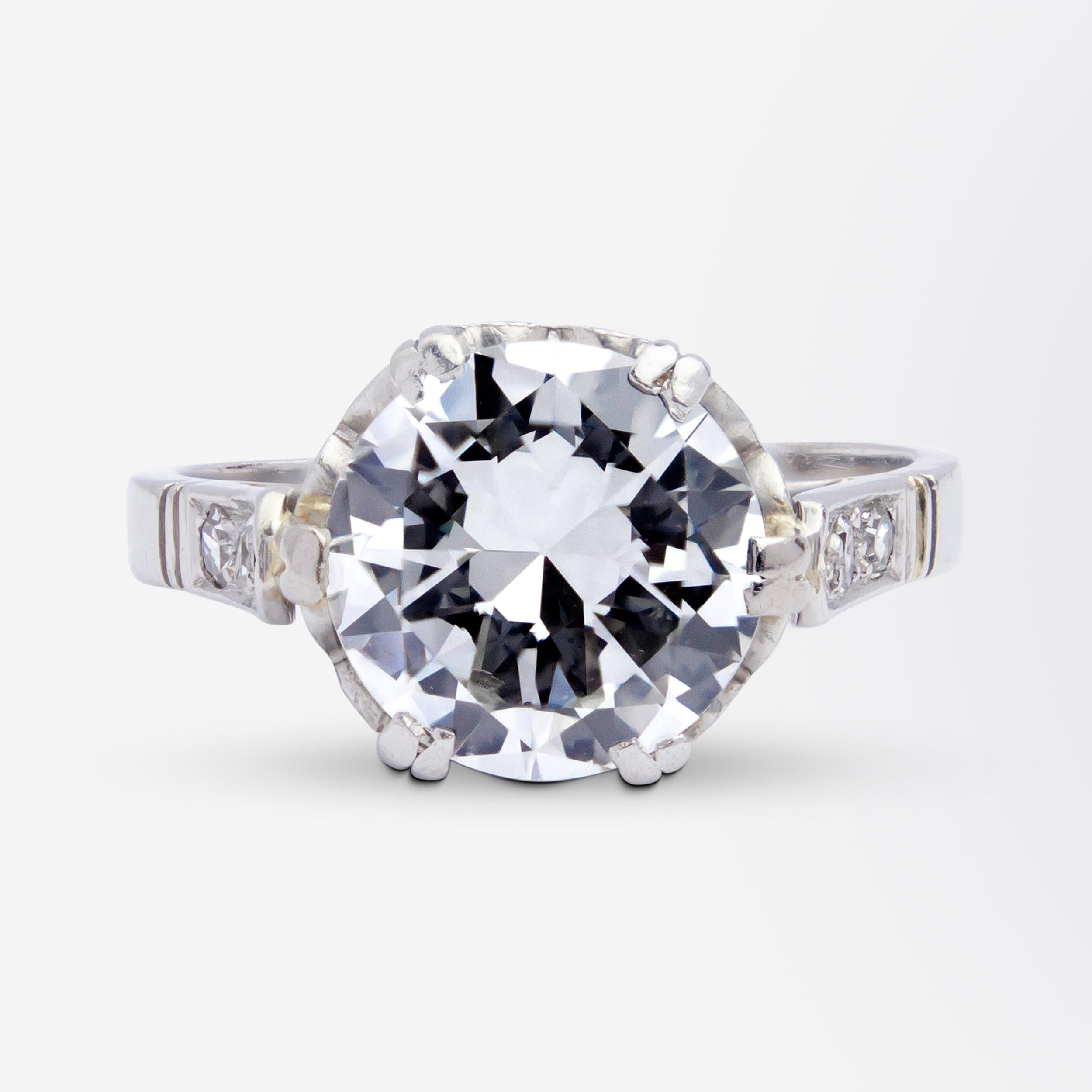 Taglio brillante Anello solitario in platino e diamanti da 2,25 carati Art Deco in vendita