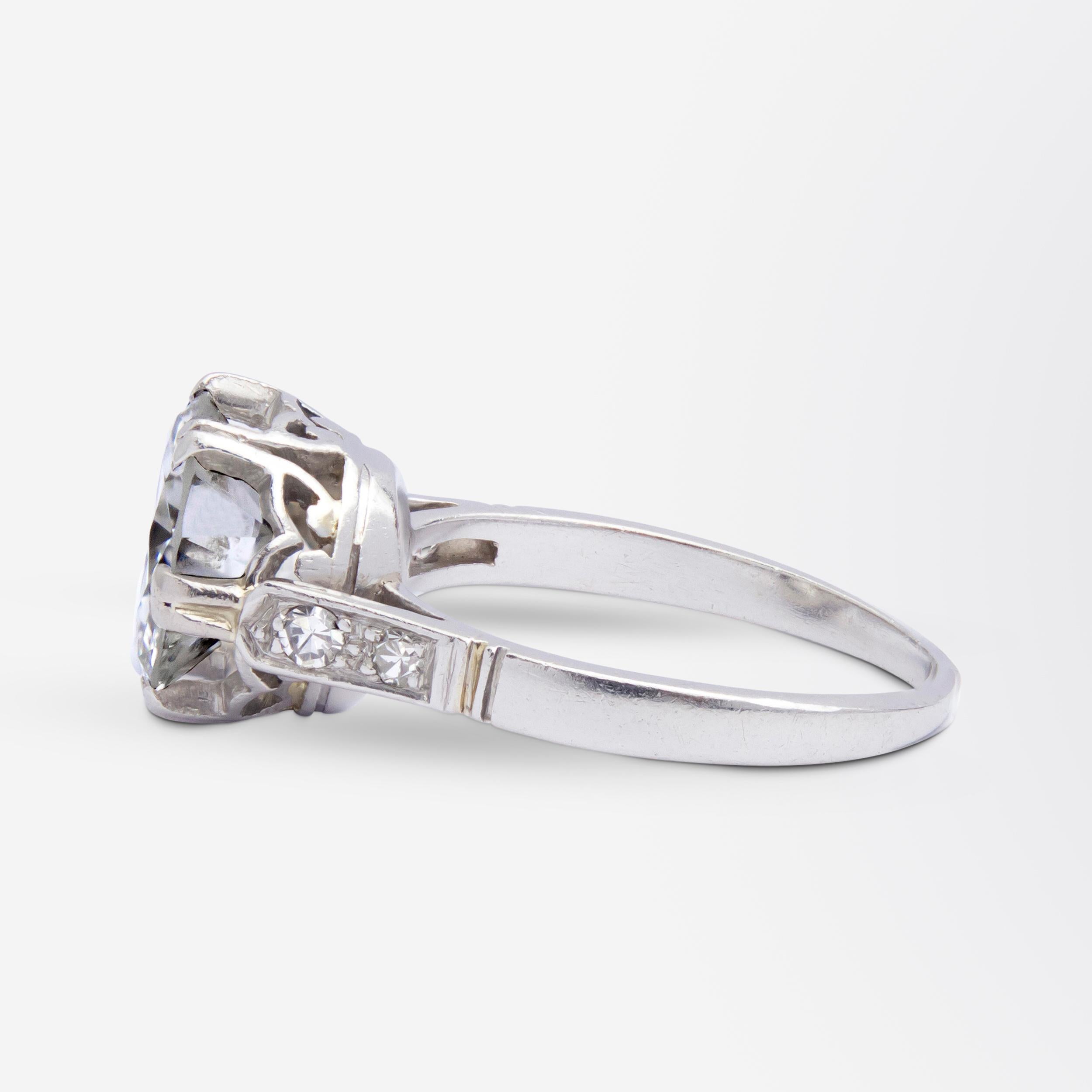 Anello solitario in platino e diamanti da 2,25 carati Art Deco In condizioni discrete in vendita a Brisbane City, QLD