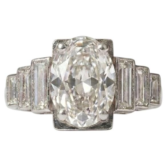 Art Deco Platinum & 2.50ct Marquise Diamond Ring