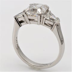 Platinum 3-Stone Diamond Engagement Ring Asscher Cut Diamond