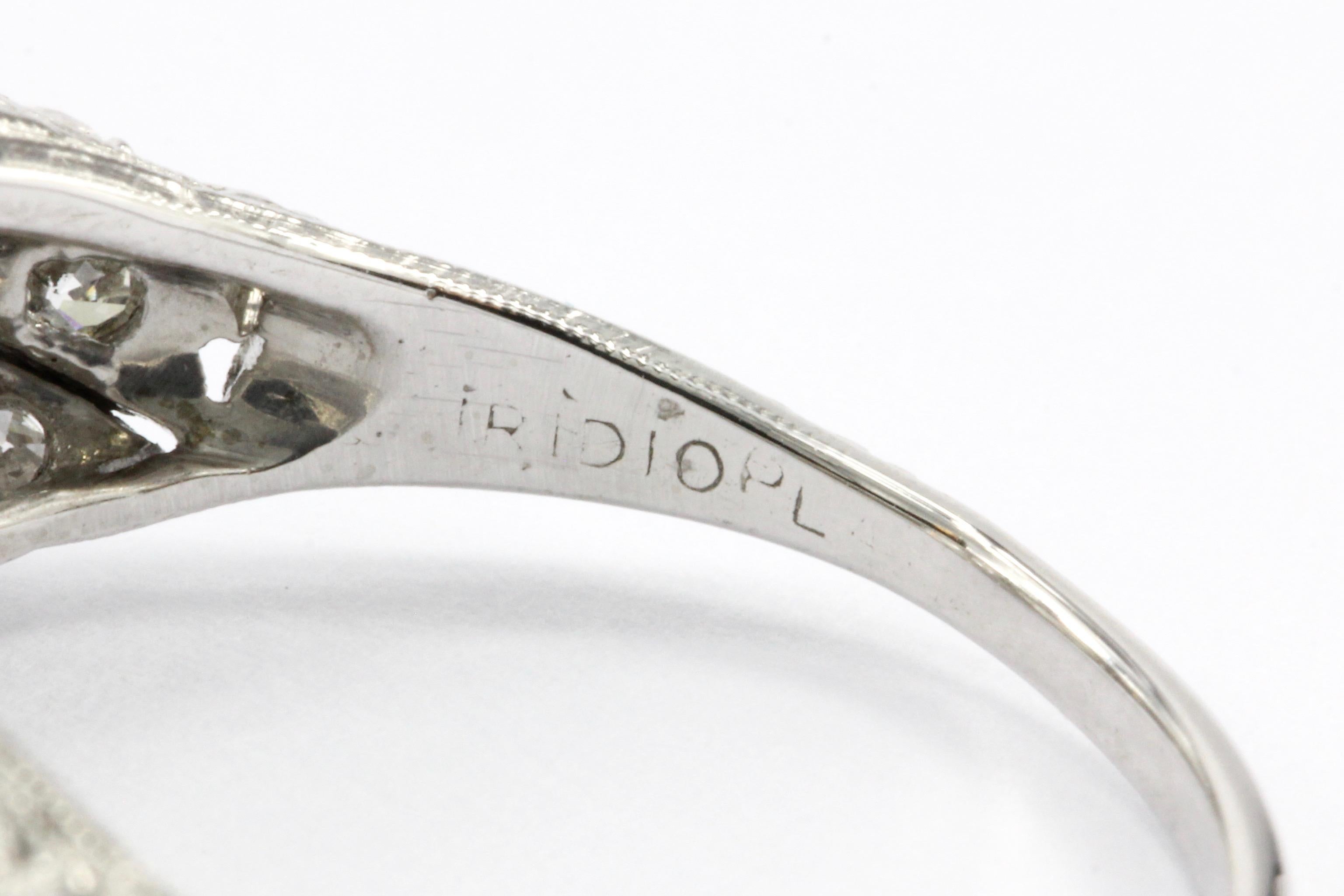 Women's Art Deco Platinum 3-Stone Diamond Engagement Ring, circa 1930s
