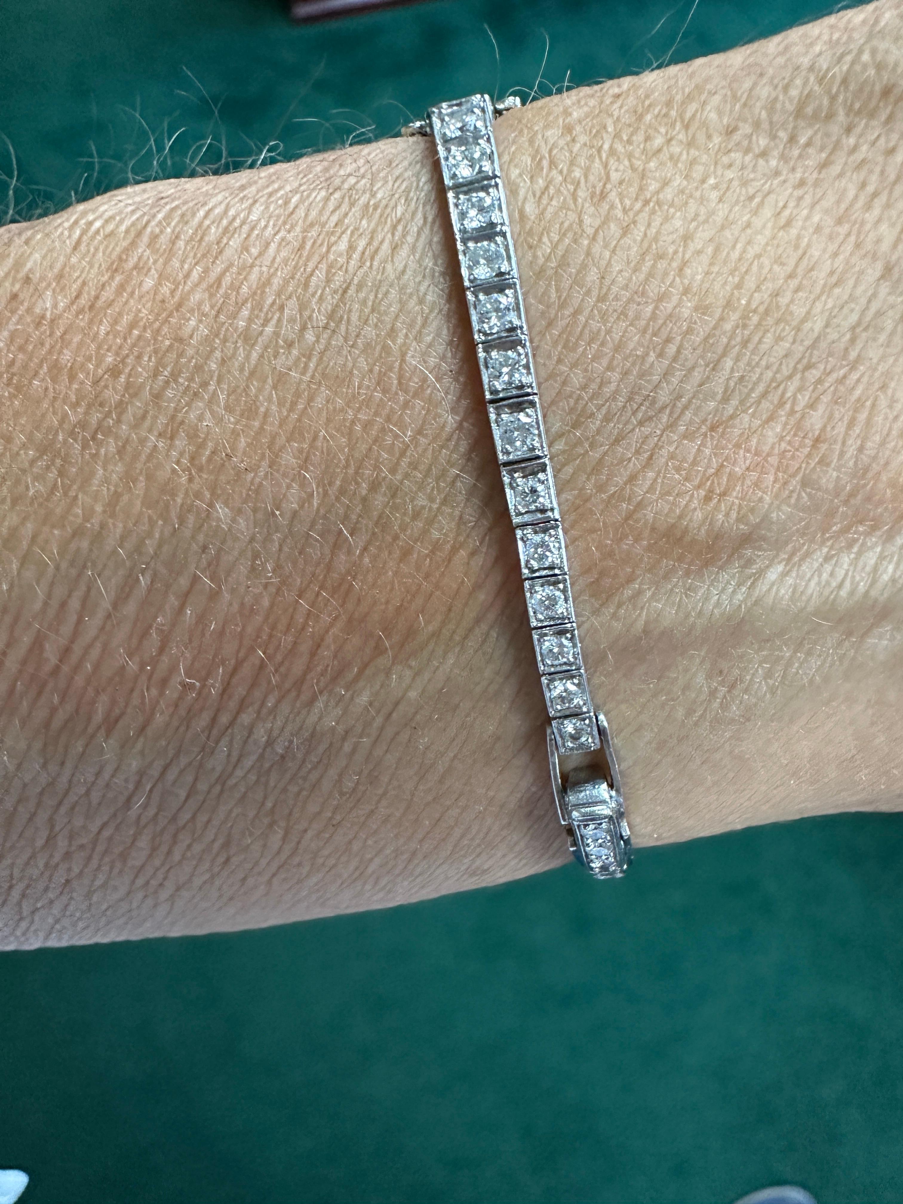 Art Deco Platinum 3.50Ct Diamond Watch VS-F 18-Jewell Manual Wind 6