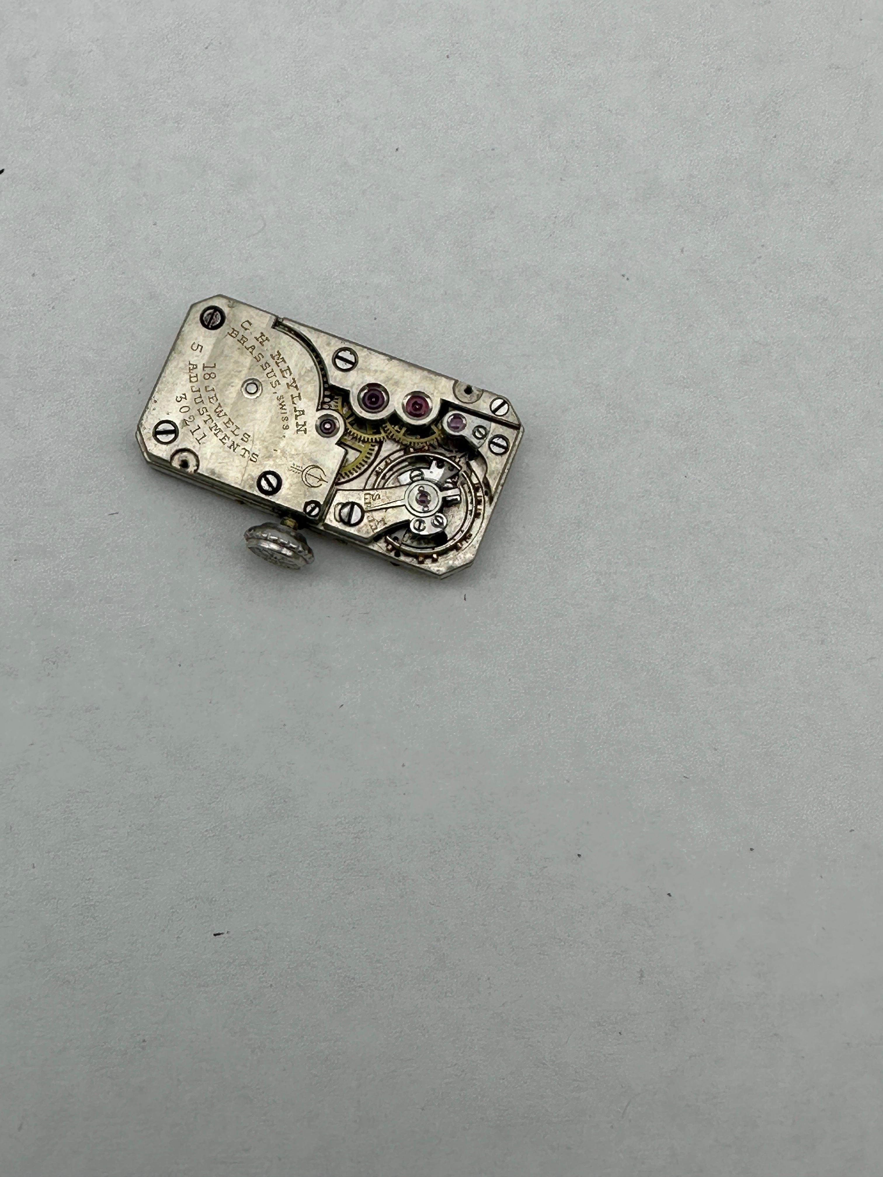 Art Deco Platinum 3.50Ct Diamond Watch VS-F 18-Jewell Manual Wind 9