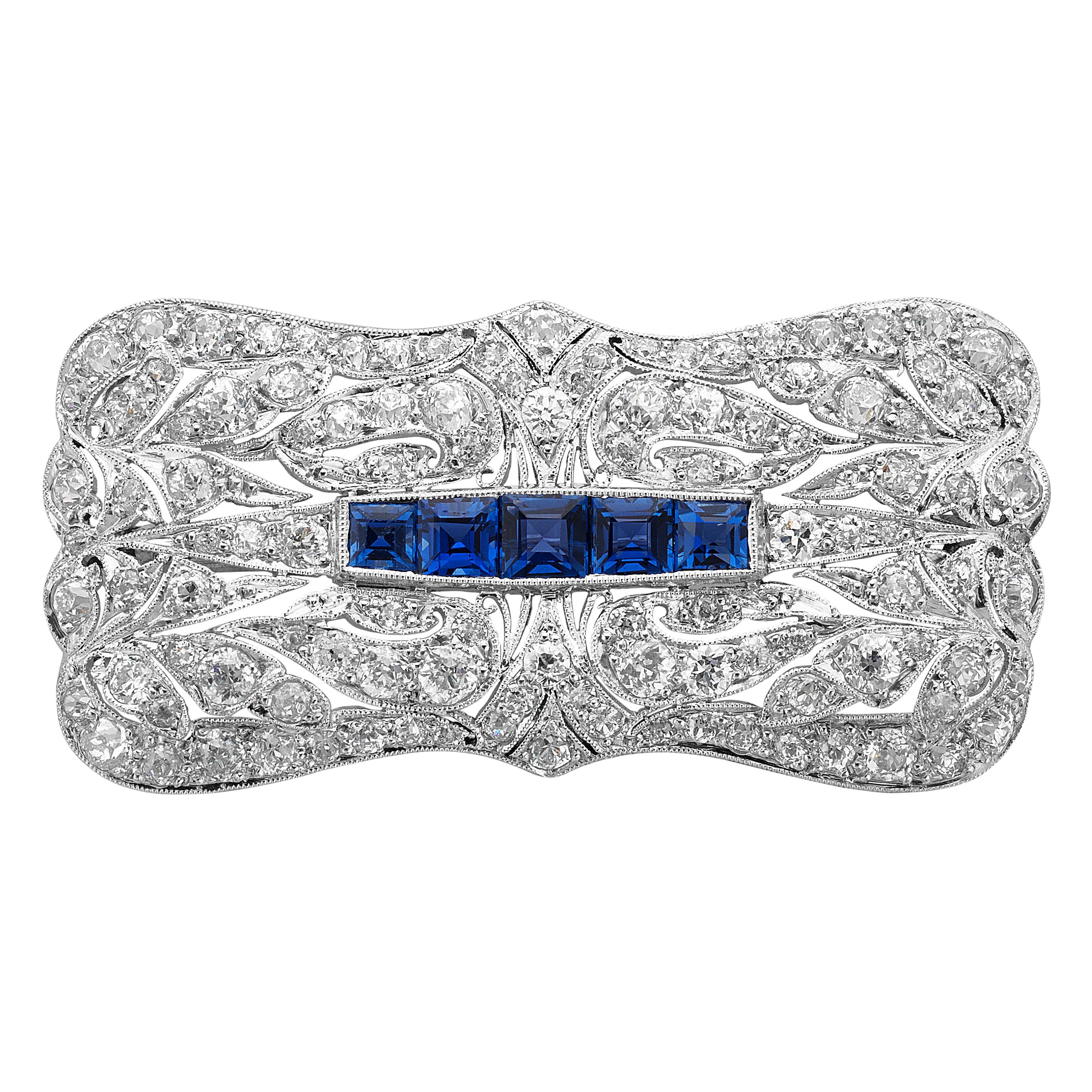 1 Carat Pear Shape Diamond and Sapphire Pendant in Platinum at 1stDibs ...
