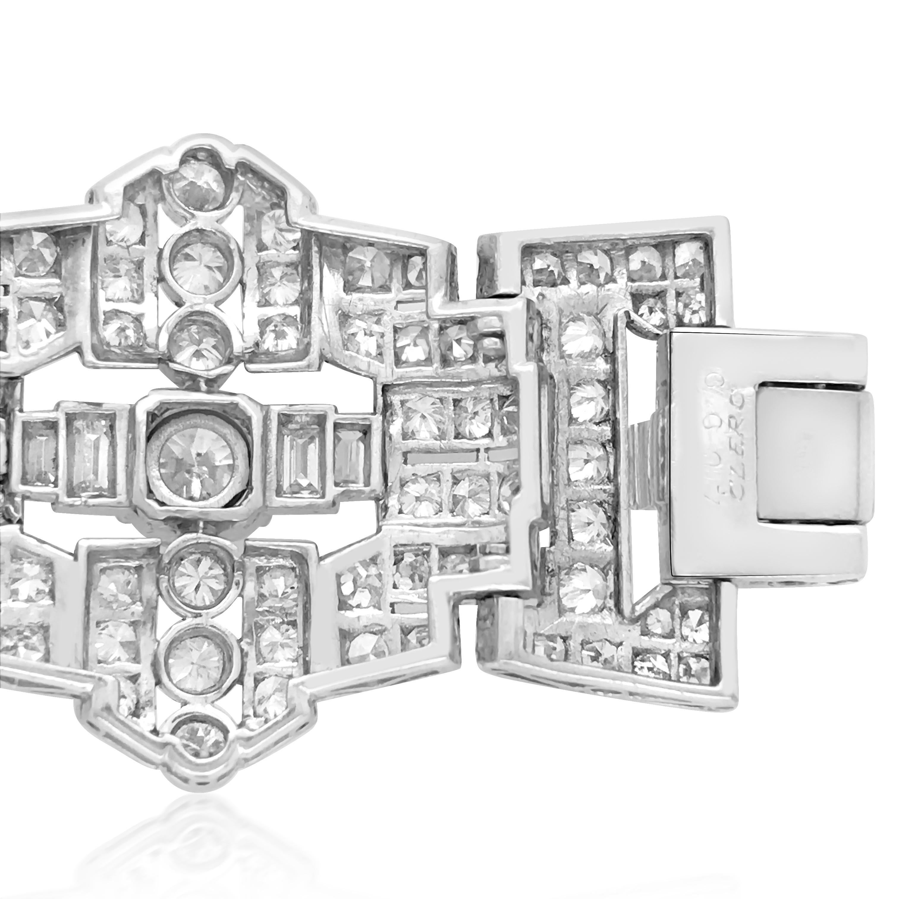 Art Deco Style Platinum 41.2 Carat Diamond Bracelet 2