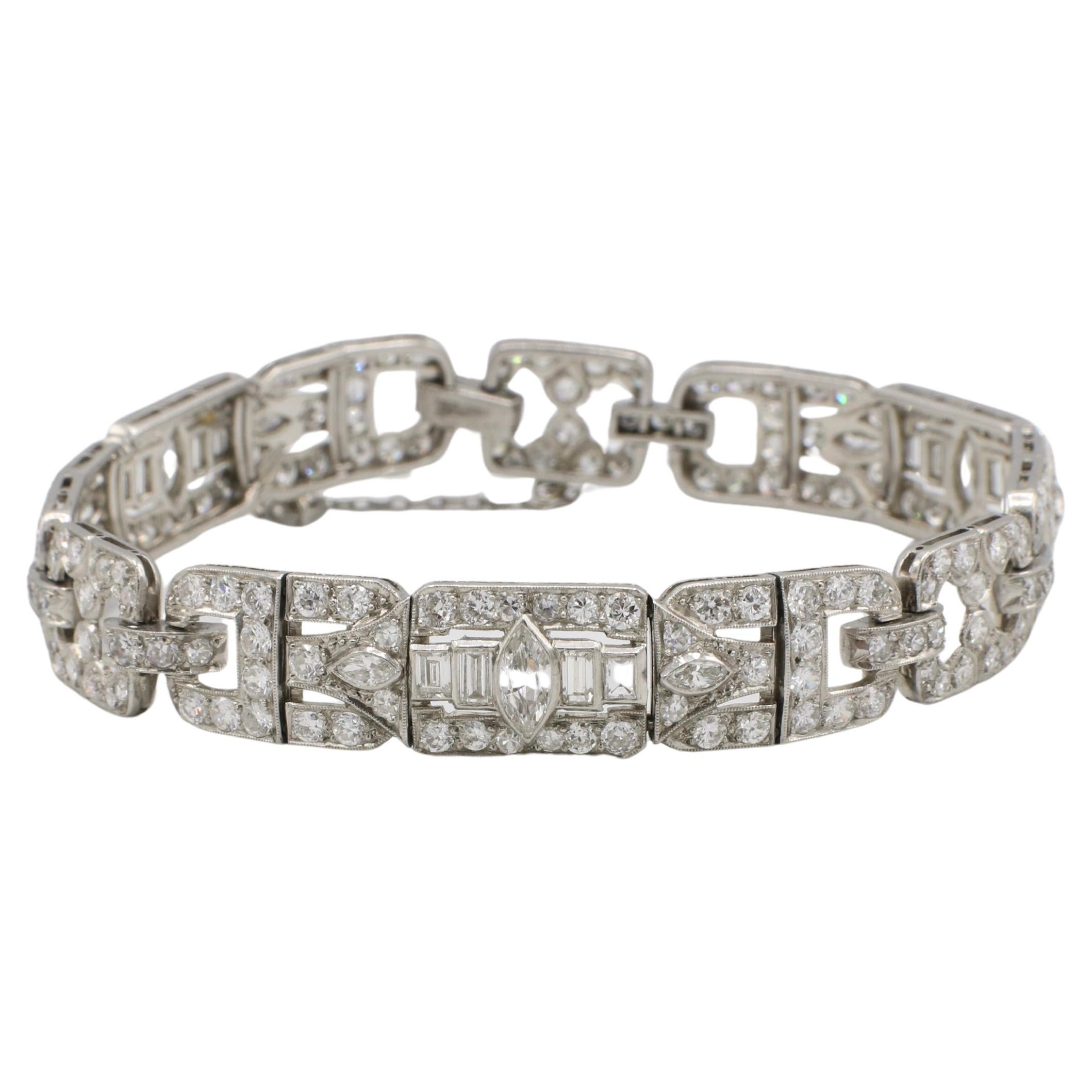 MidCentury Retro Yellow Gold and Natural Diamond Woven Bracelet For