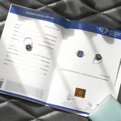 Art Deco Platin 8ct Burma Sapphire & Baguette Cut Diamond Ring, CIRCA 1920
