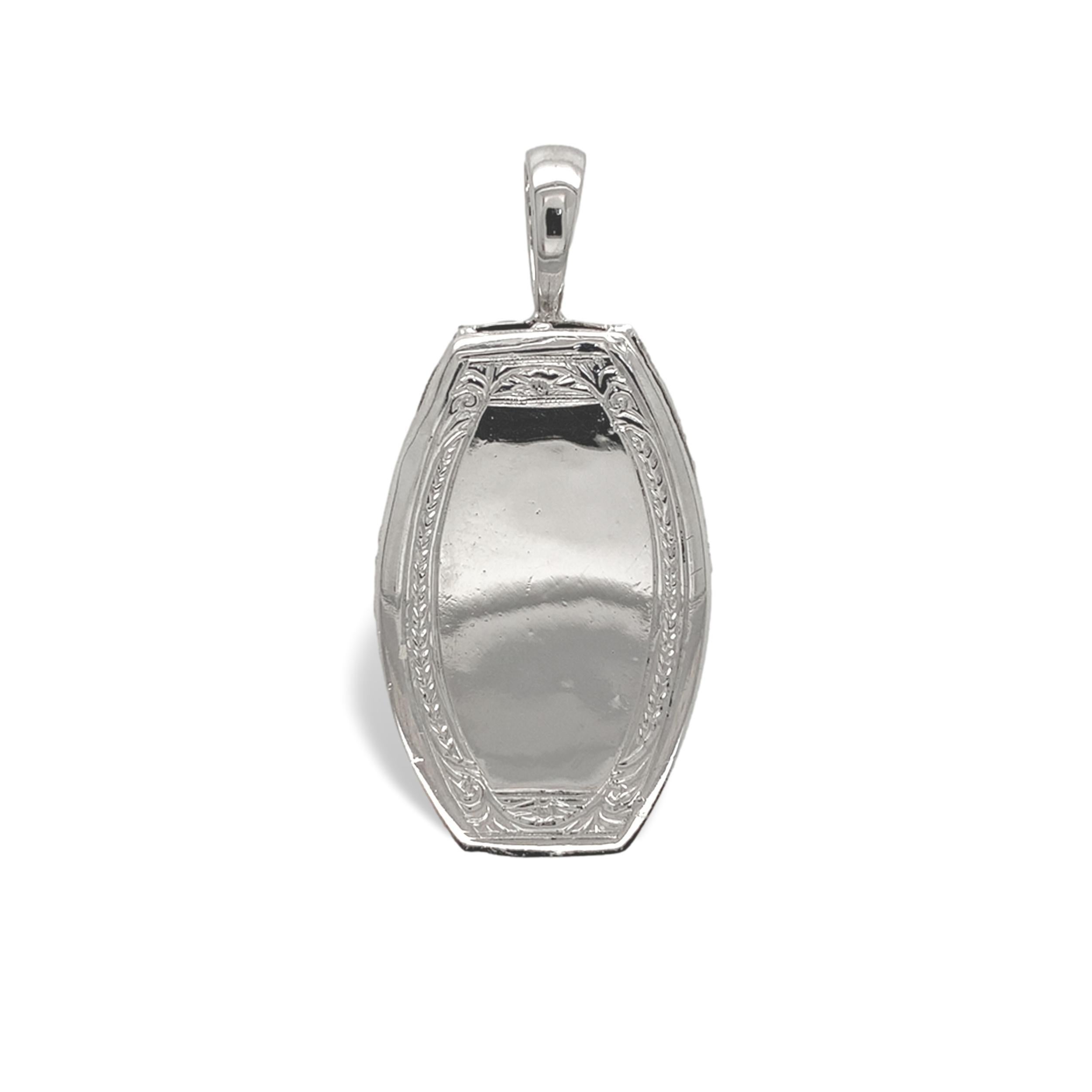 Pendentif Art Déco en platine 9,24 carats en opale avec diamants et saphirs synthétiques Bon état - En vente à Big Bend, WI