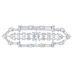 Platin-Anhänger-Brosche mit 8,75 Karat Diamant im Art déco-Stil