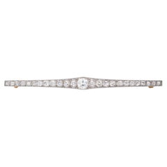 Art Deco Platin und 18 Karat Gelbgold 3,20 Karat alte europäische Diamantbrosche