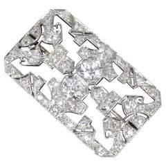 Art Deco Platinum and 2.35ct Old Cut Diamond Geometric Panel Brooch Art Deco Platinum and 2.35ct Old Cut Diamond Geometric Panel Brooch