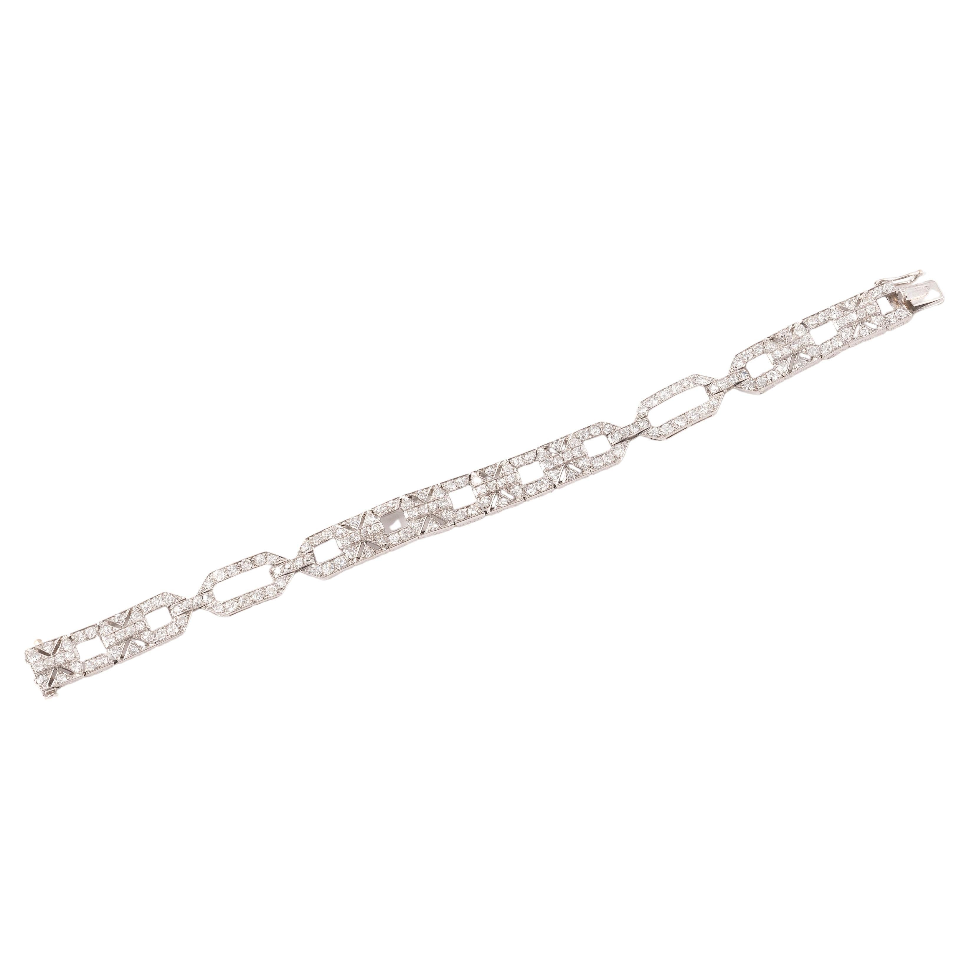 Art Deco Platinum and Diamond Bracelet 1930's For Sale