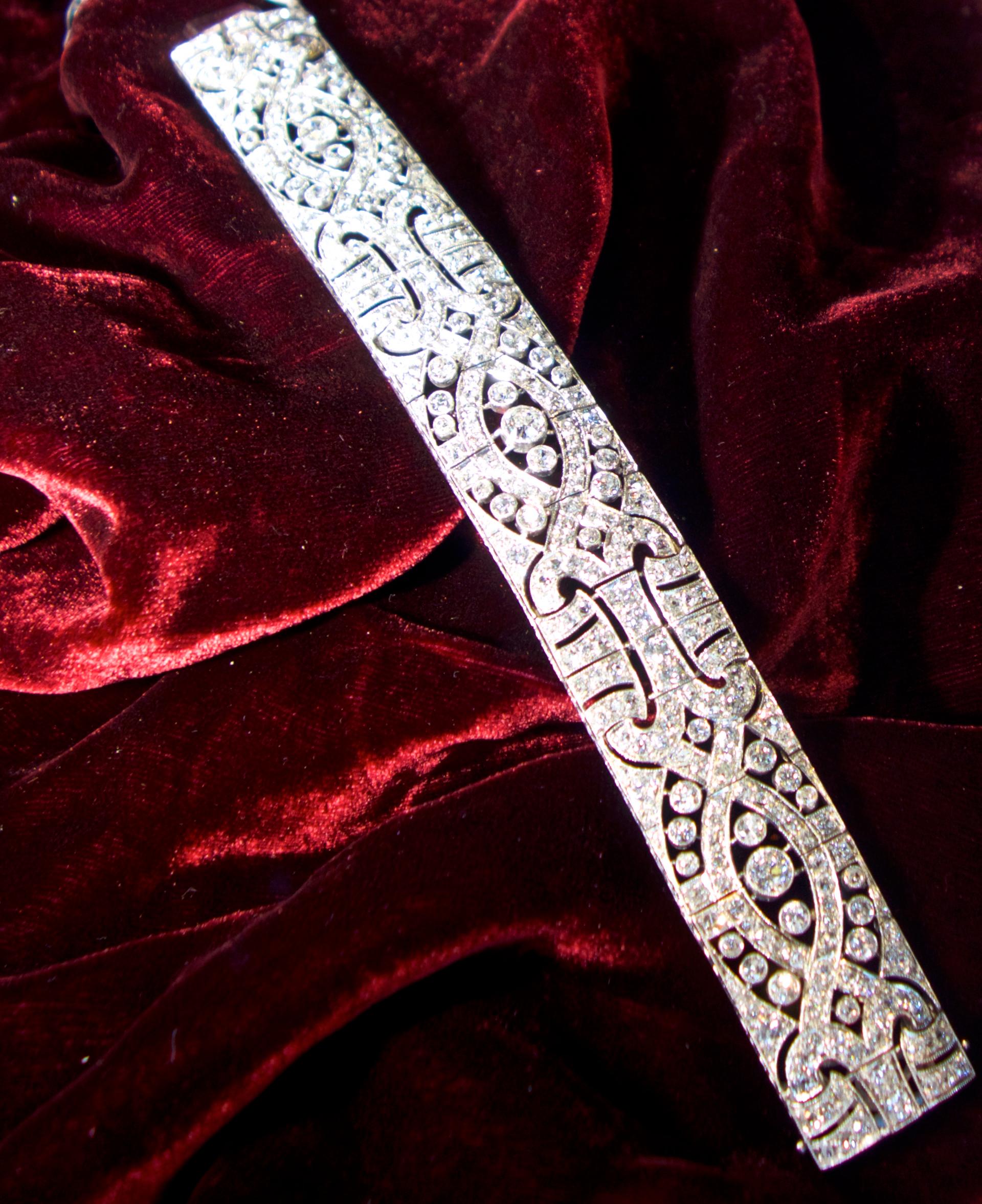 Art Deco Platinum and Diamond Bracelet, circa 1930 6