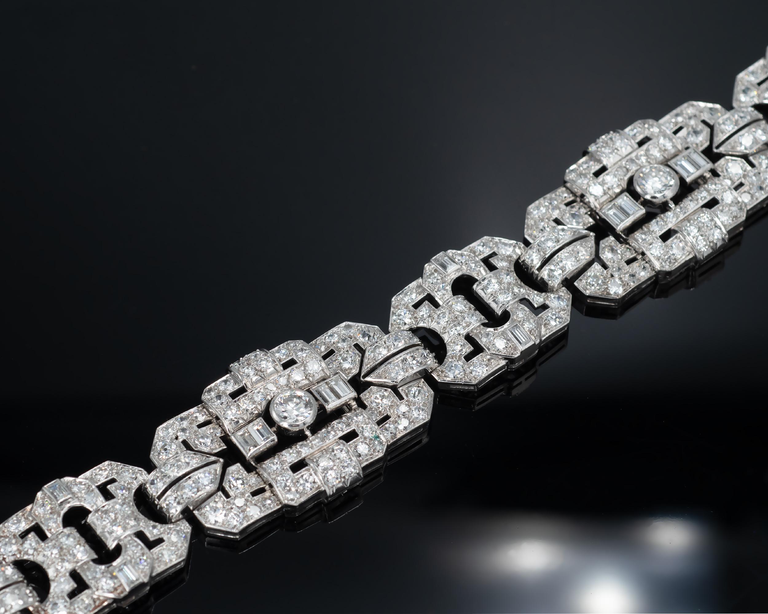 art deco platinum diamond bracelet