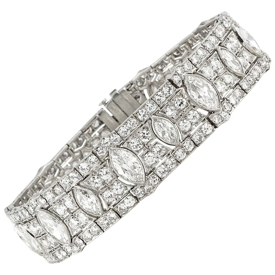 Diamond and Platinum Art Deco Bracelet, Circa 1920